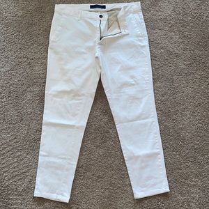 White, Cropped Zara pants, pants, jeans, denim